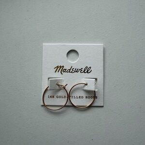 NWT MADEWELL 14K Gold Hoop Earrings